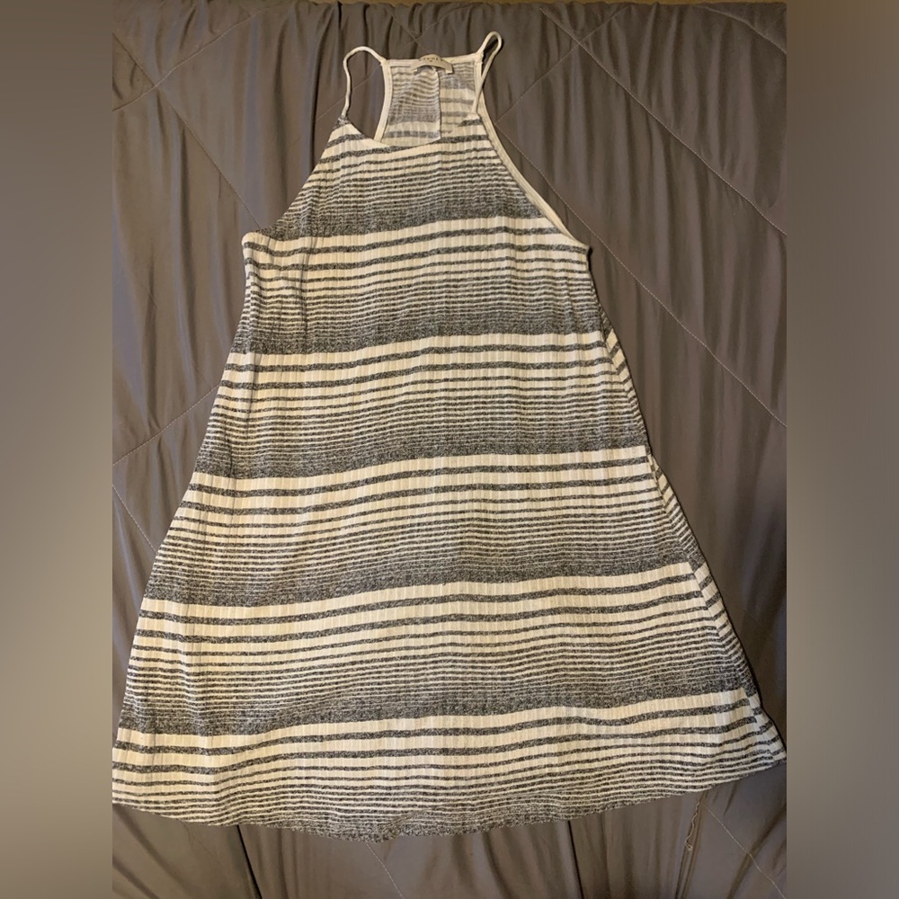 Everly gray and white stripped dress